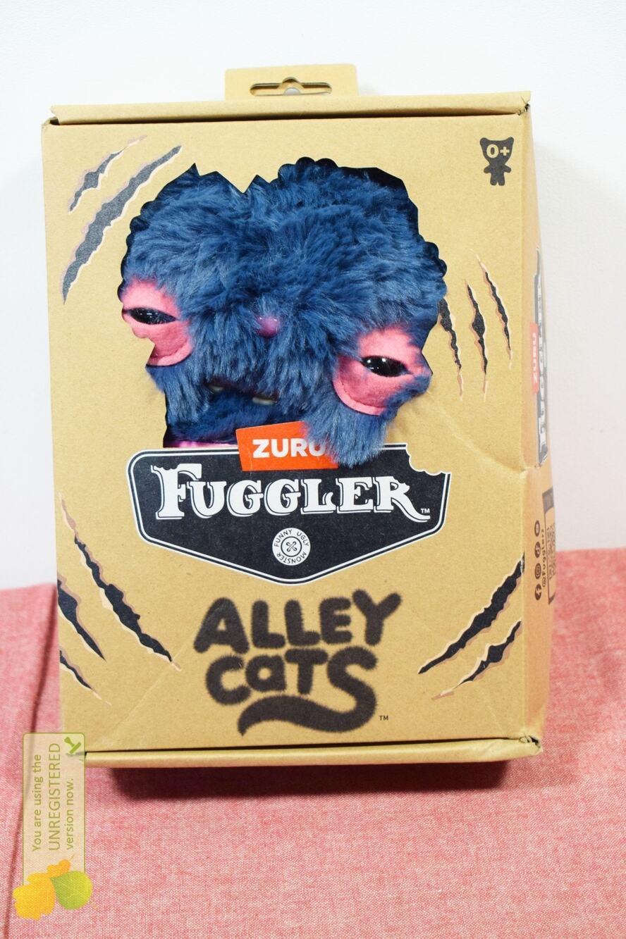 Zuru Fuggler 9" Alley Cats Cheezee Gray Plush Stuffed Animal